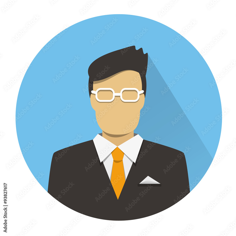 Flat icon of businessman.