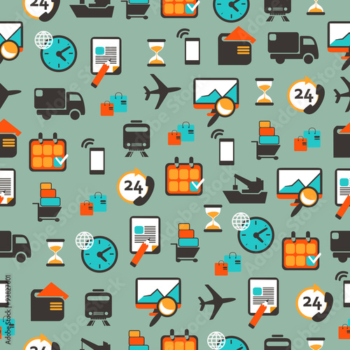 Seamless pattern with logistics equipment.
