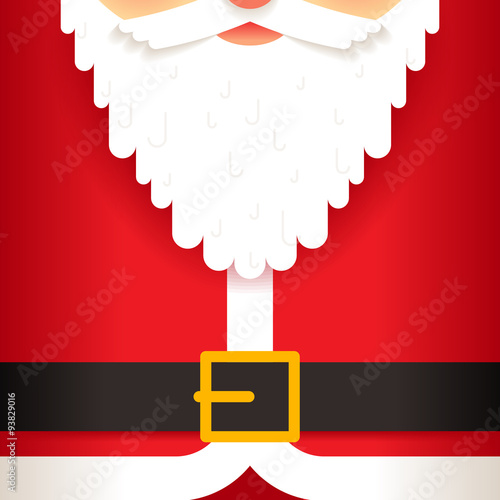 Santa Claus beard belt greating card template flat design vector