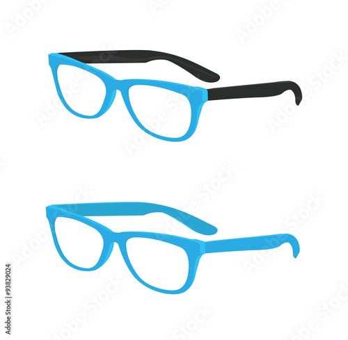 Niebieskie okulary korekcyjne.