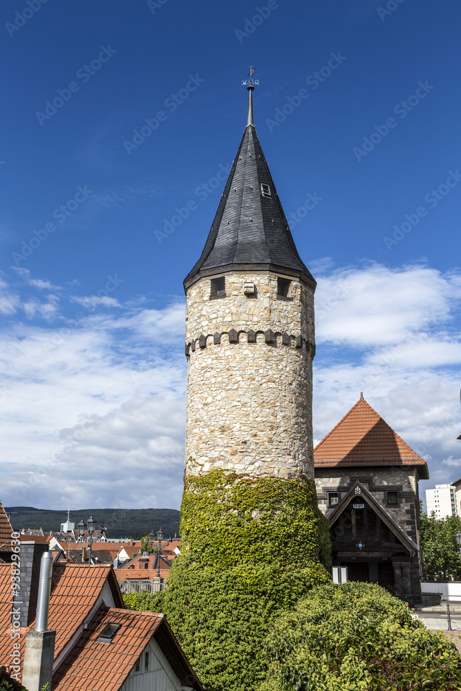 Part of the original drawbridge tower that lead to the castle in