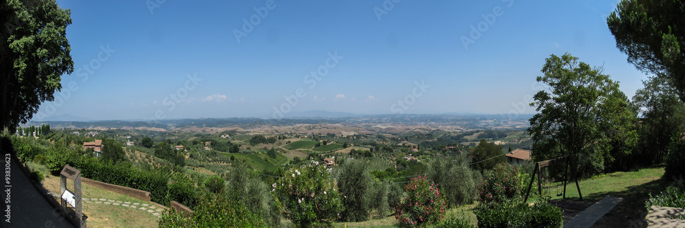 High view Tuscan countryside