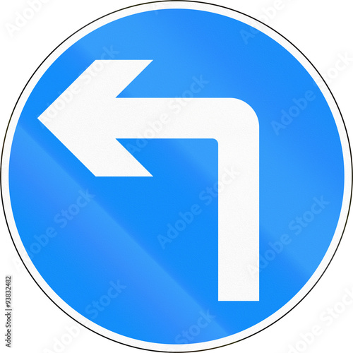 Bangladeshi traffic sign - Turn left ahead