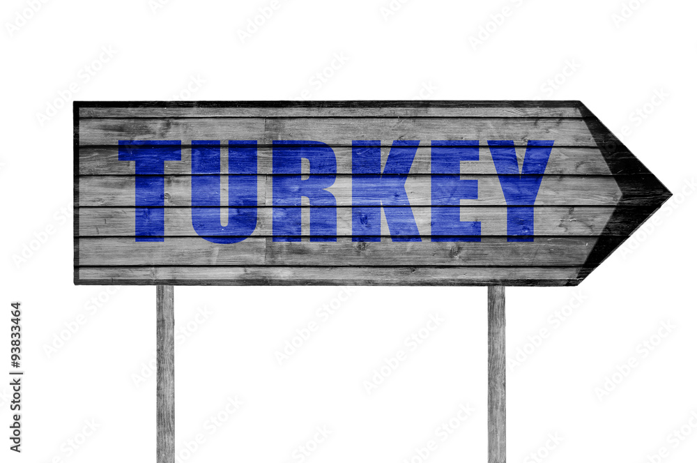 Turkey wooden sign isolated on white Turkey wooden sign isolated on white