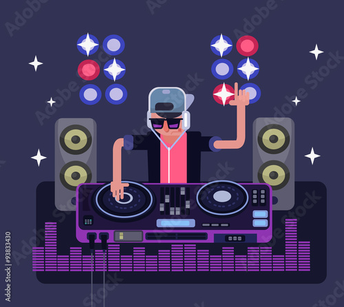 DJ vector flat illustration