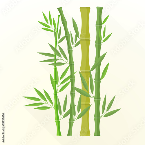 Fototapeta Naklejka Na Ścianę i Meble -  vector flat bamboo plants illustration icon.