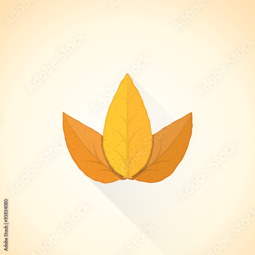 vector flat threesome tobacco leaf illustration icon.