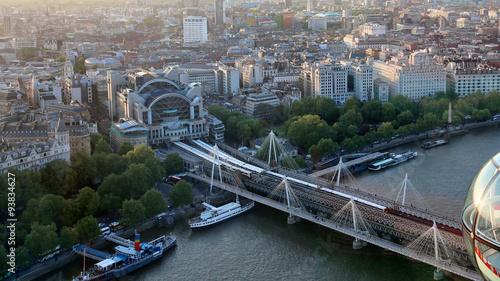 Photography Beautiful view on London's north-western part from London Eye tourist attraction