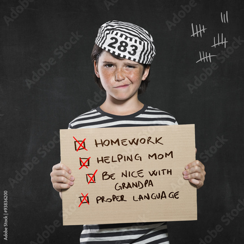 Картината върху платно Scamp child as a bad boy