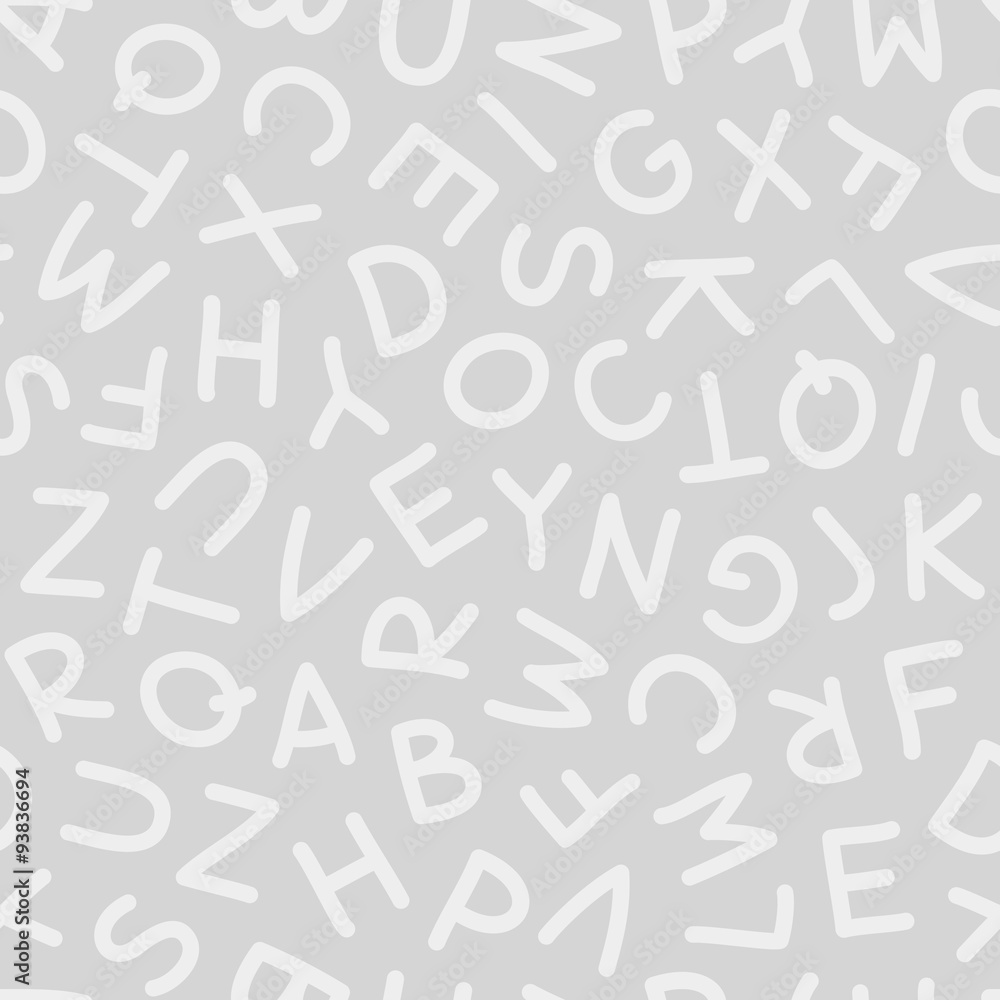 Hand Drawn Uppercase Letters Seamless Pattern Light