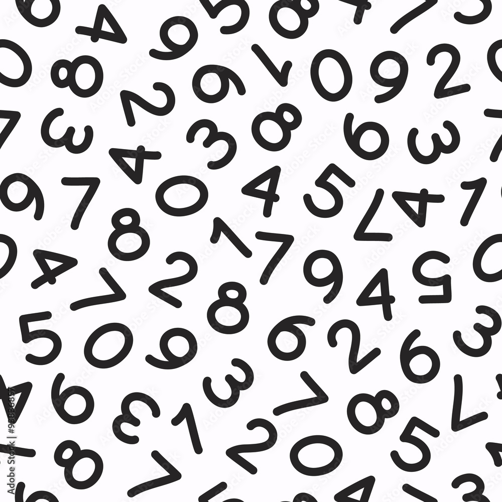 Hand Drawn Numbers Seamless Pattern Hand Drawn Numbers Seamless Pattern