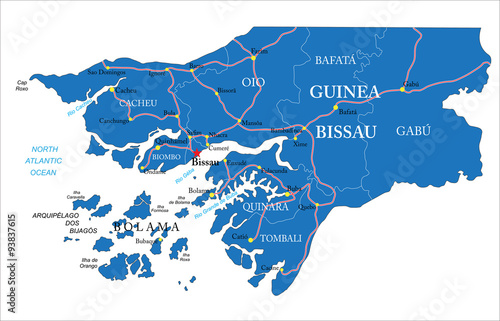 Bilde på lerret Guinea Bissau map