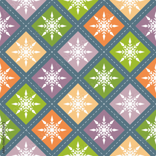 Winter Seamless Pattern with Snowflakes