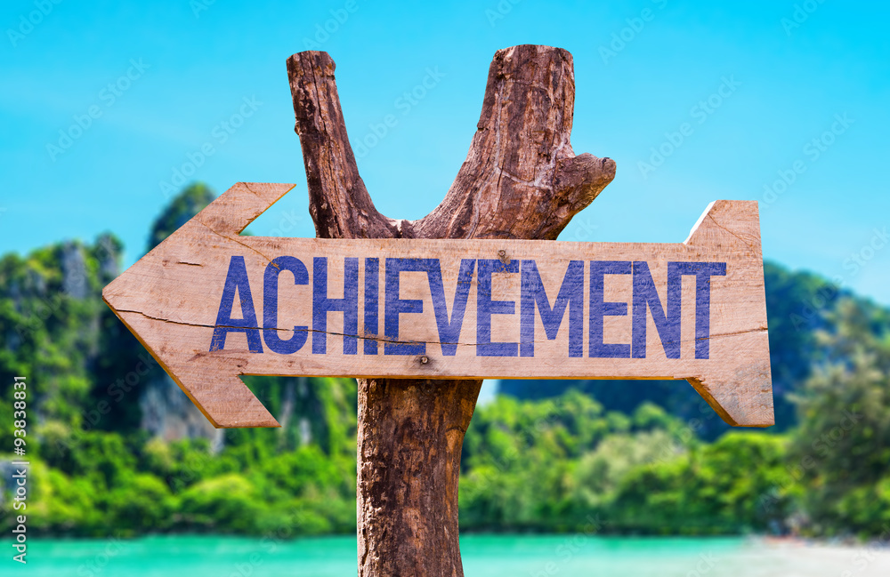 Achievement arrow with beach background