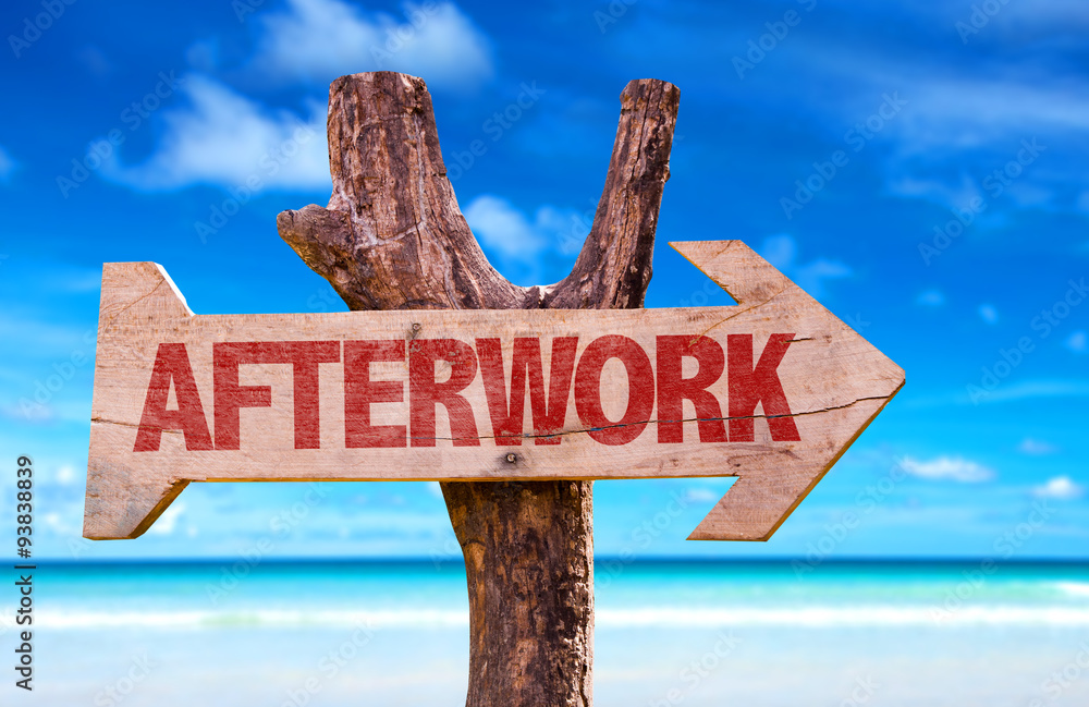 Afterwork arrow with beach background