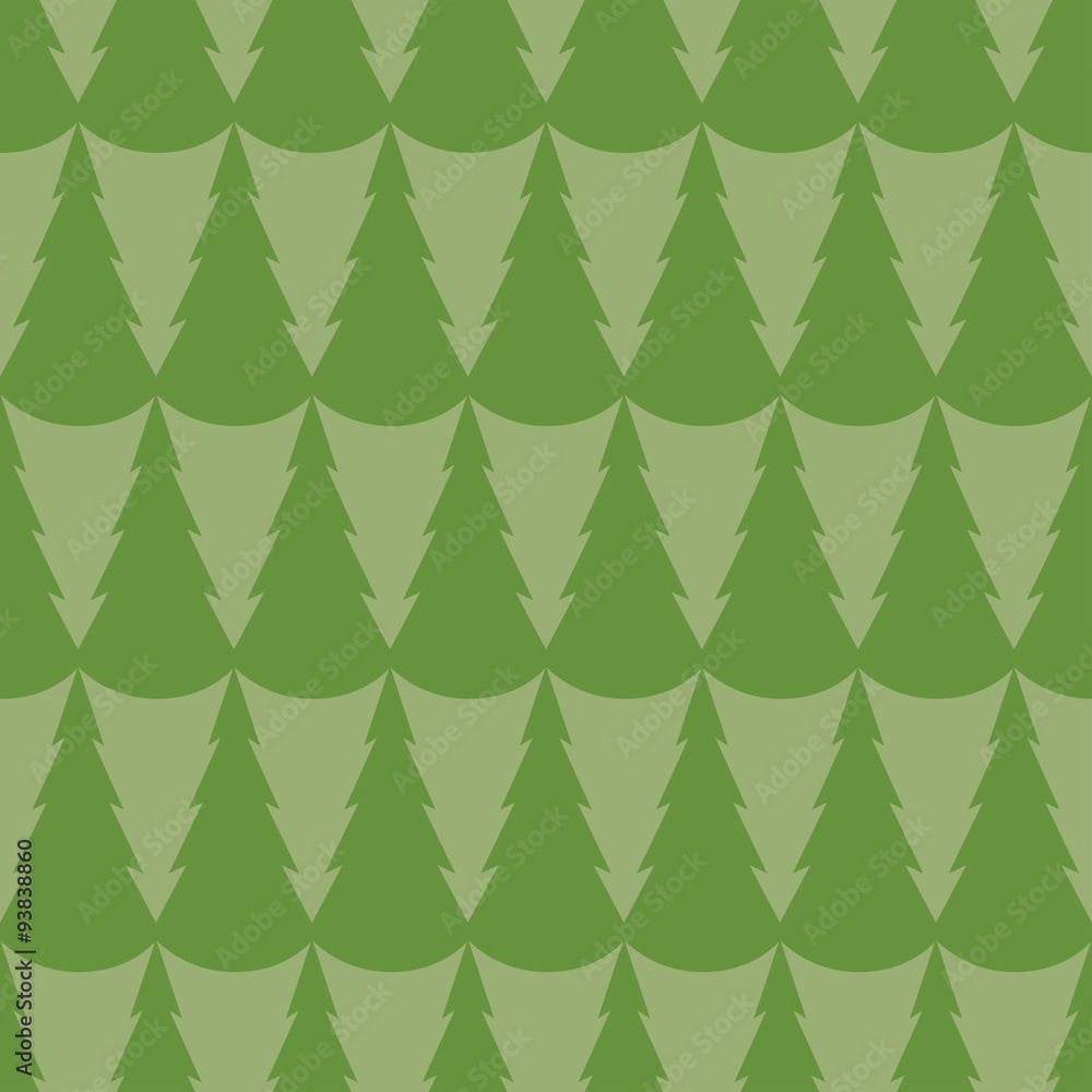 Deep green forest, seamless vector pattern Deep green forest, seamless vector pattern