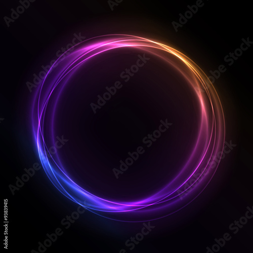 Colorful Glowing Rings - vector eps10 abstract background