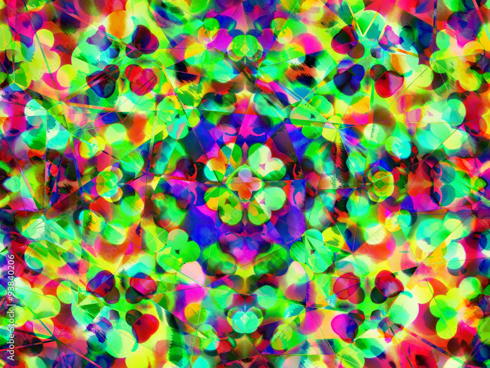 Green abstract kaleidoscope background