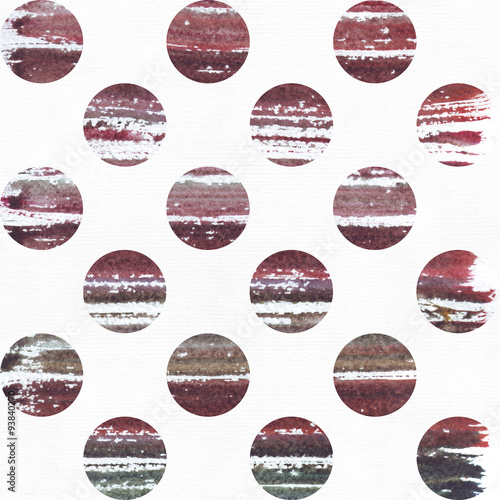 Watercolor hand painted seamless texture of dark red stripes in