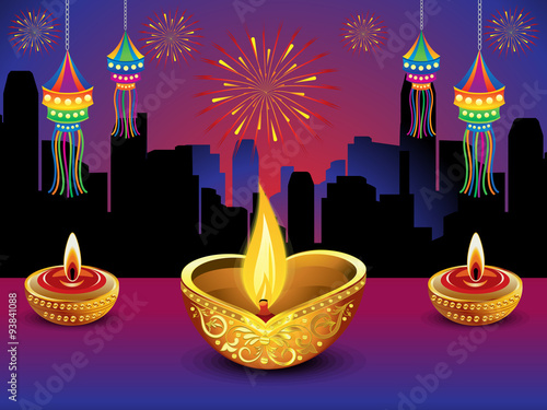 artistic detailed diwali night background