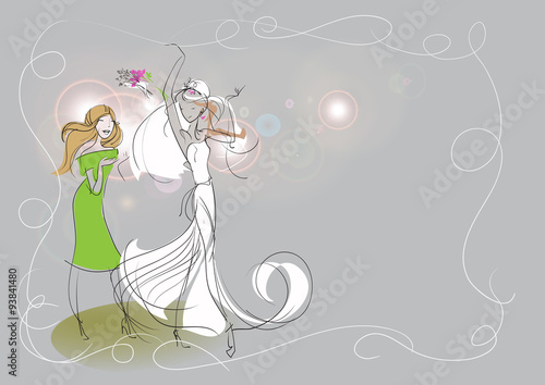 Bride and her bridesmaid