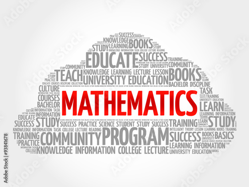 Mathematics word cloud, education concept