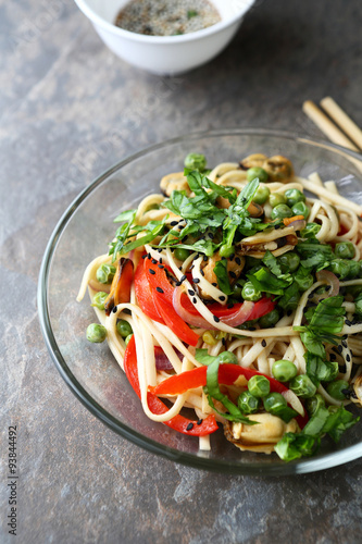 asian noodles with seafood © Olha Afanasieva