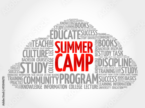 Summer Camp word cloud, education concept