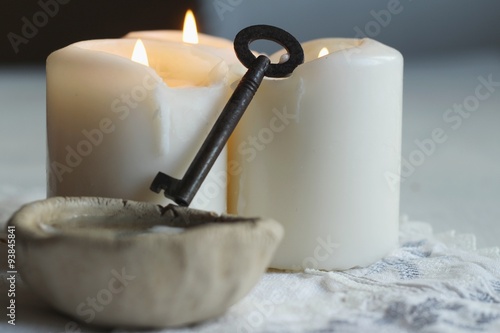 divination of wax / tradition polish wax (candle) divination on evening predictions on the eve of St. Andrew photo