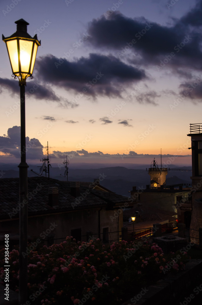 Sunrise in Republic of San marino, Rimini. Emilia-Romagna. Italy.