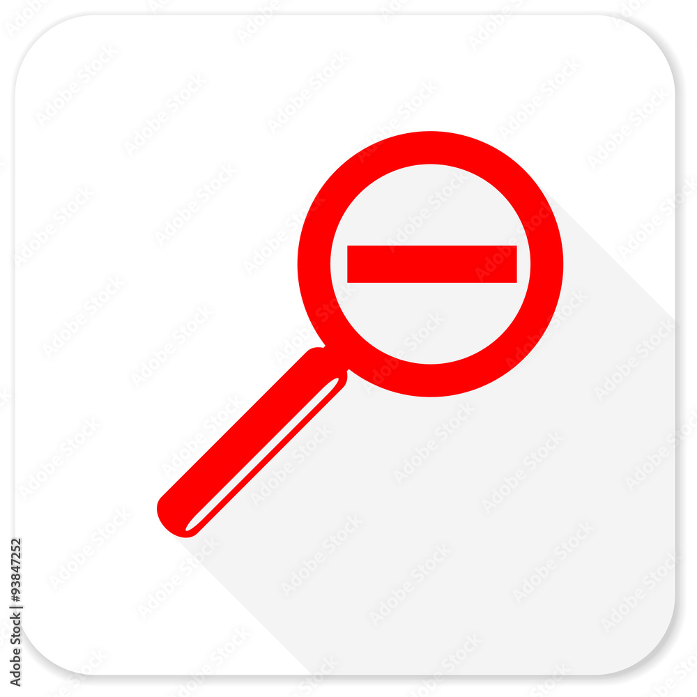 lens red flat icon with long shadow on white background lens red flat icon with long shadow on white background