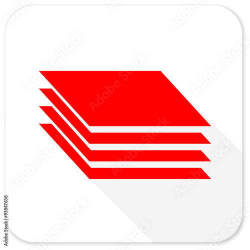 layers red flat icon with long shadow on white background Free Download layers red flat icon with long shadow on white background - GFXLoad