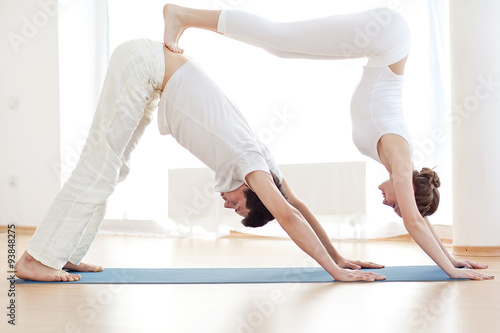 two people in yoga  studio 