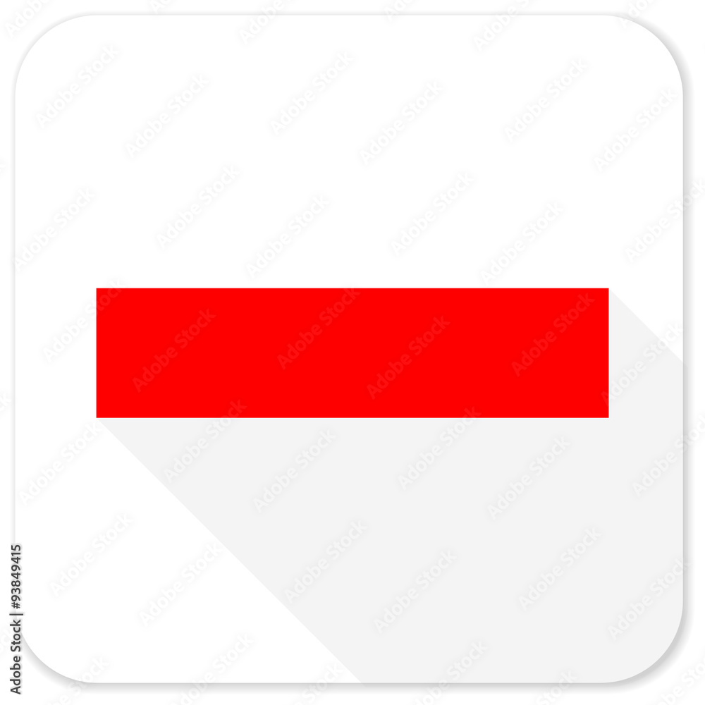 minus red flat icon with long shadow on white background minus red flat icon with long shadow on white background