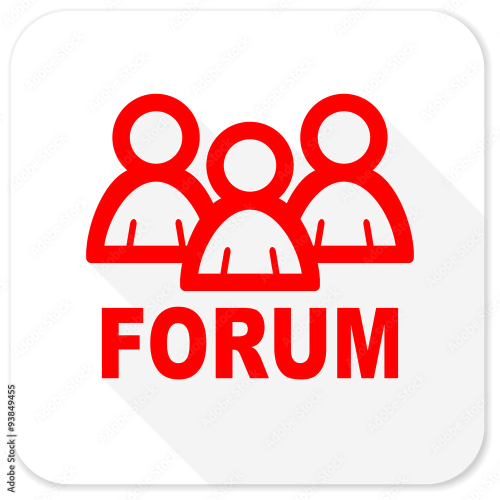 forum red flat icon with long shadow on white background forum red flat icon with long shadow on white background
