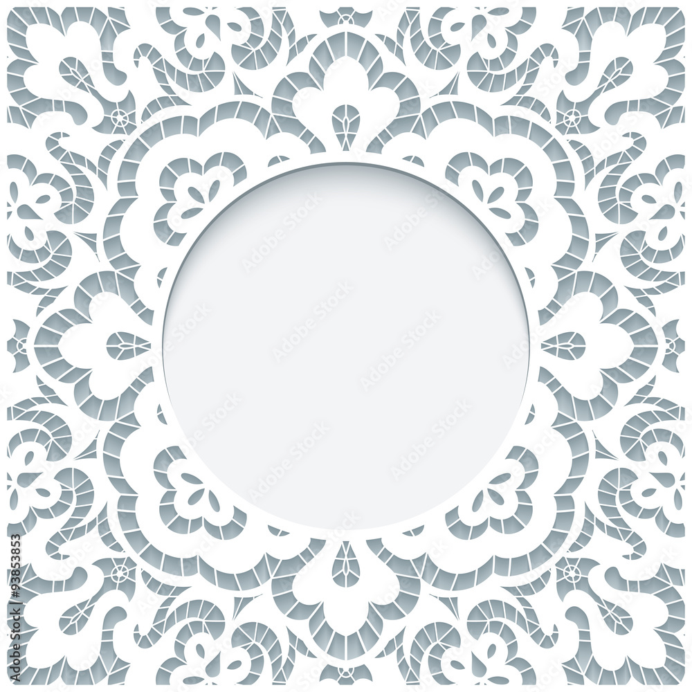Ornamental background, paper lace frame Ornamental background, paper lace frame