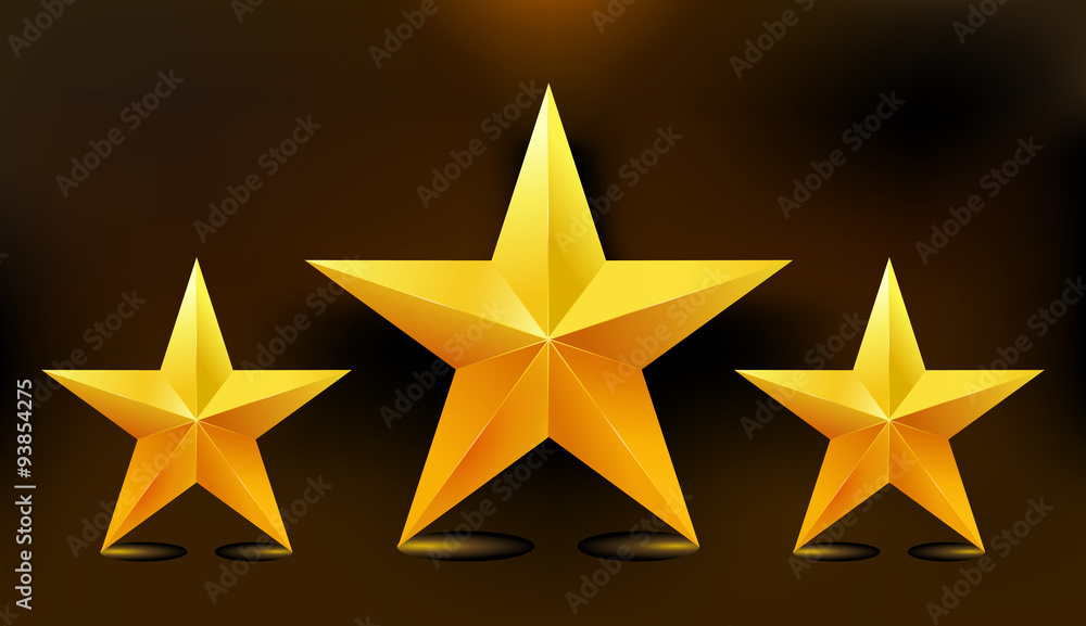 Illustration of the three gold stars. Vector. Illustration of the three gold stars. Vector.