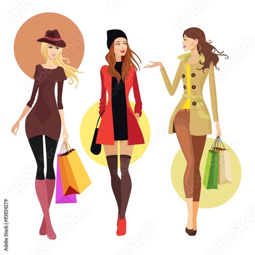 girls coming from shopping