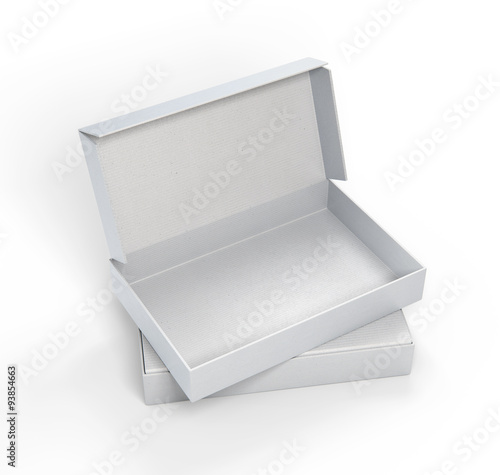 Open packing grey paper boxes isolated 3d model