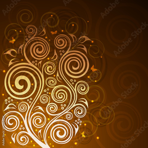 Abstract floral vector background illustration.