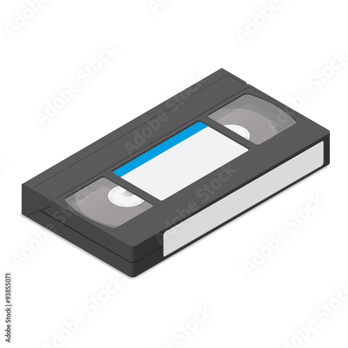 Video cassette detailed isometric icon vector graphic illustration