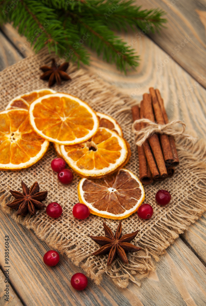 Spices and dried oranges Spices and dried oranges