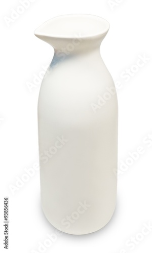 White and Ceramic Japanese Traditional Sake Bottle