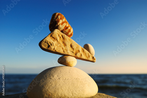 Well-balanced of pebbles photo