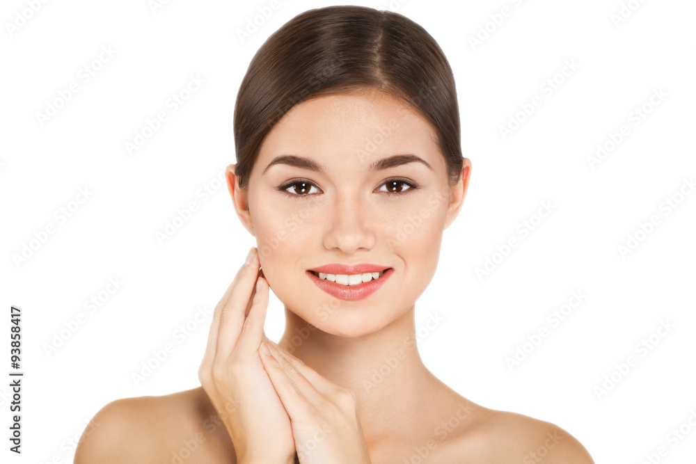 Portrait of beauty young woman cheerful with natural make-up Portrait of beauty young woman cheerful with natural make-up