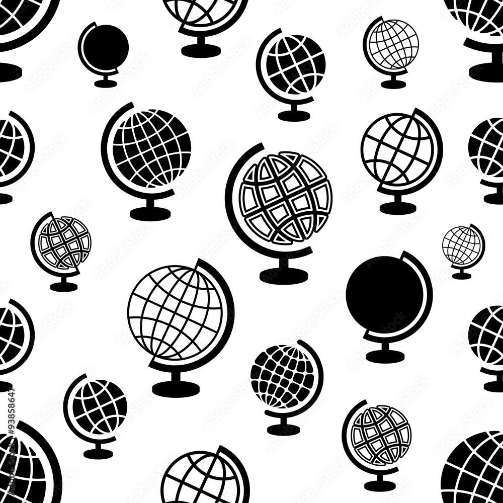 Seamless vector pattern with globes Seamless vector pattern with globes