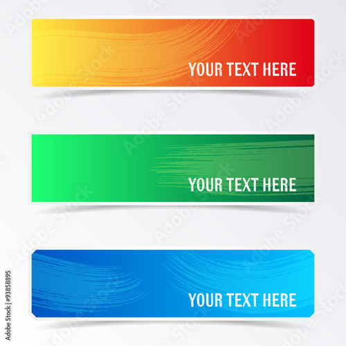 Colorful vector banners with brush strokes