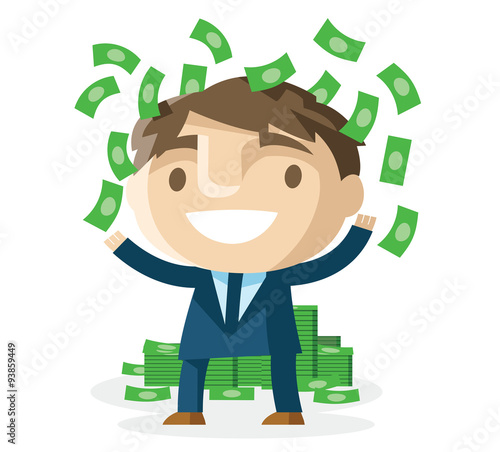 hombre de negocios exitoso arrojando dinero