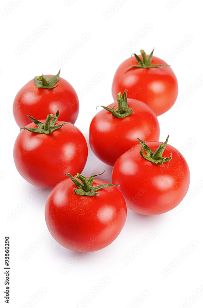 Red fresh tomatoes isolated on white Red fresh tomatoes isolated on white