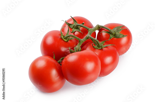 Red fresh tomatoes isolated on white